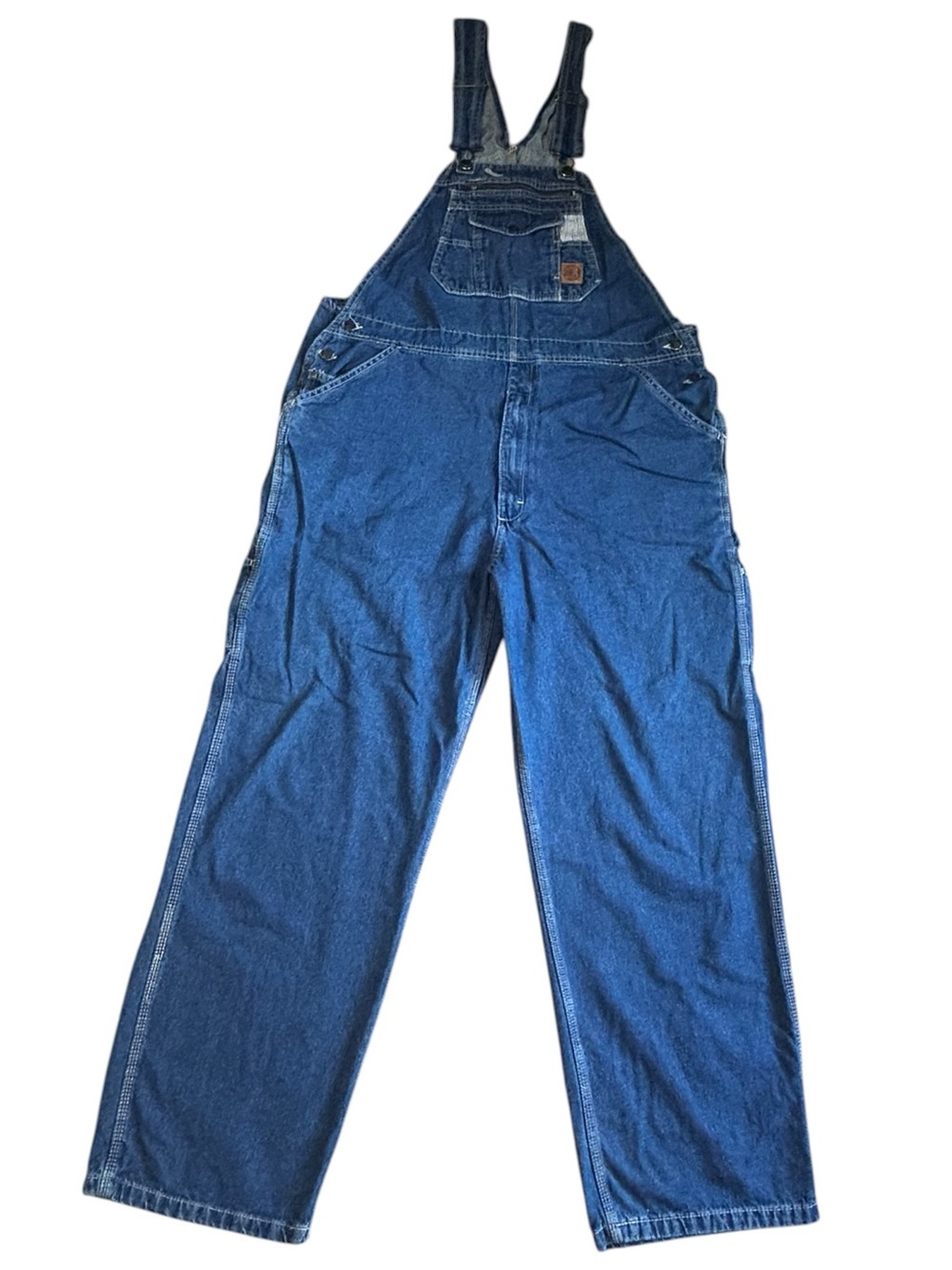 Bernie Denim Bib Overalls 46x34 Carpenter Workwear Blue Jeans USA Style